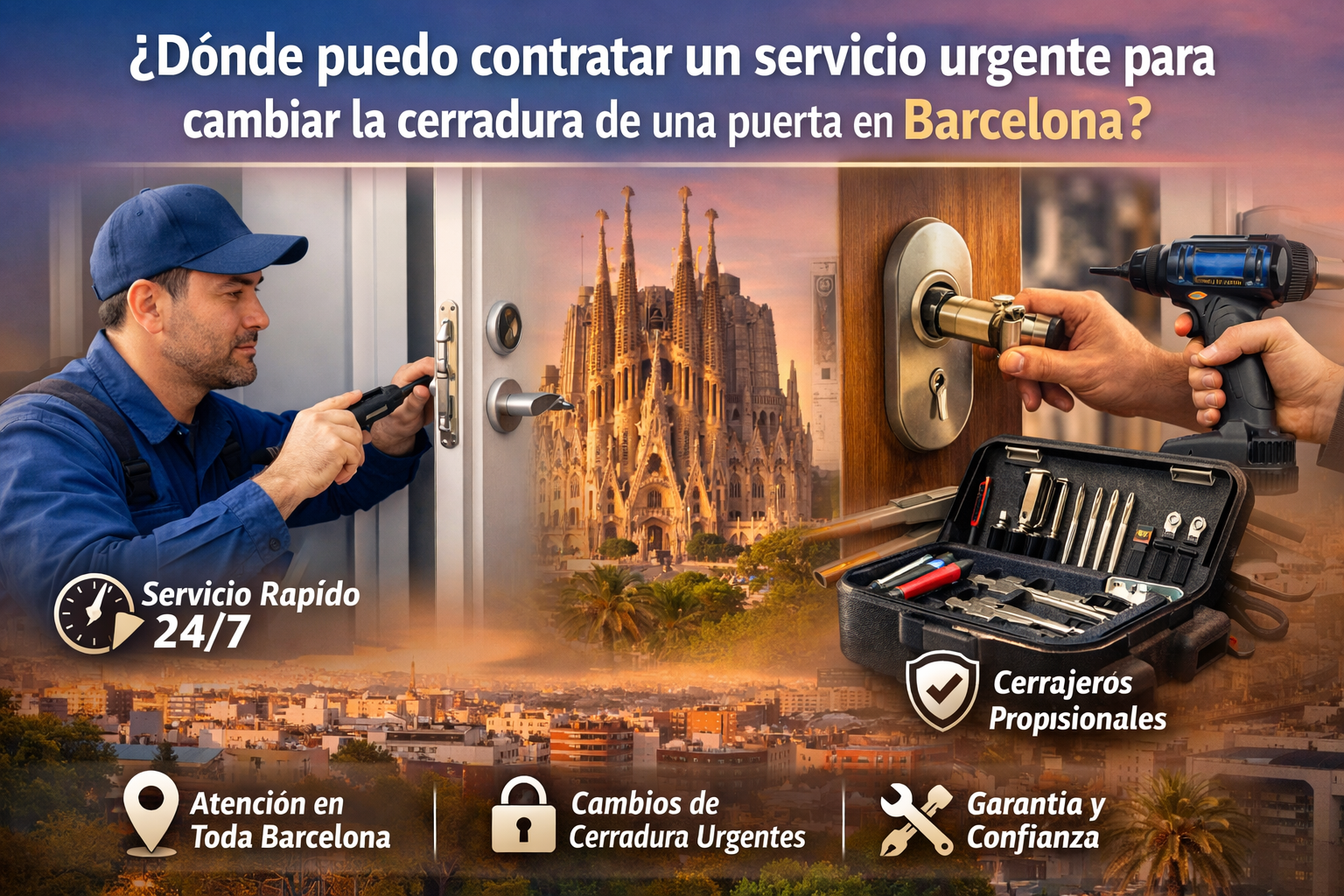 Donde puedo contratar un servicio urgente para cambiar la cerradura de una puerta en Barcelona - Quienes Somos Temp